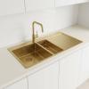 Pure.Sink Exclusivo Gold 1.5 sink with draining board 100x52 cm Tapwing left PEX3418100LT-60